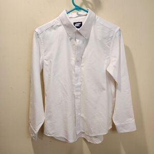 Lands' End Crisp White Long Sleeve Shirt Size 14H